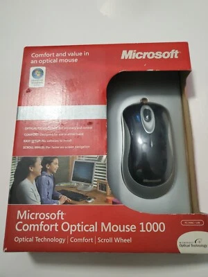 Microsoft Comfort Optical Mouse 1000 USB wired TESTED X806938-001 Model 1068 - Image 1 of 4
