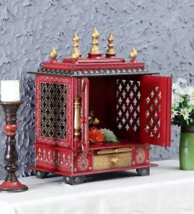 Wooden Wall Hanging Temple God Worship Religious Indian Mandir Home Decor Altar - Picture 1 of 9