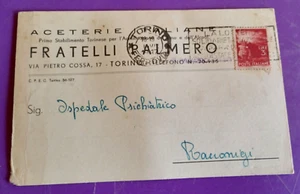 cartolina postale da Aceterie Italiane all'Ospedale psichiatrico Racconigi 1947 - Imagen 1 de 4
