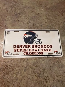 Vintage 1997 Super Bowl XXXII Champions Denver Broncos Metal License Plate - Picture 1 of 5