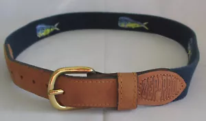 Cintura uomo o ragazzo ZEP PRO blu navy in tela e pelle Mahi Mahi taglia 32 " - Foto 1 di 8