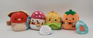 Squishmallows 4 Inch Fall Thanksgiving 2022 Kalani, Cobie, Gavi, & Malcolm - Picture 1 of 5