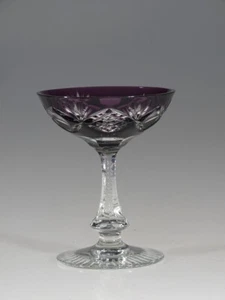 Copa checa vintage amatista cortada a transparente cóctel o copa de champán c.1960 - Imagen 1 de 4