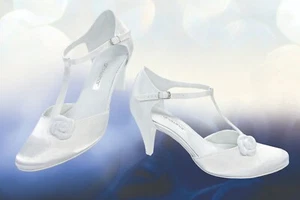 Neue BRAUTSCHUHE - 5 CM ABSATZ MIT RIEMCHEN, Gr. 34, CREME - Bild 1 von 2