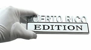1x Calcomanías Edición Puerto RICO Pegatina de Coche 3D Letras Elevadas Emblema Cromado - Imagen 1 de 4