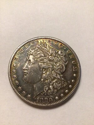 Stunning Esate Find 1880-S $1 Morgan Silver  whole coin toning. - Image 1 of 4