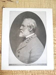 ROBERT E LEE.VTG 12"x10" PERRY ENGRAVING PRINT.EX-LIB STICKER IN BACK*PPB - Picture 1 of 4