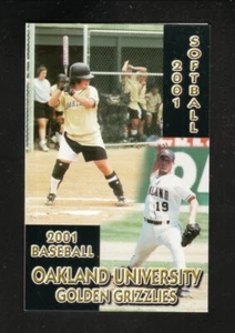 Oakland Golden Grizzlies--2001 Baseball & Softball Pocket Schedule--Holiday Inn - Picture 1 of 2