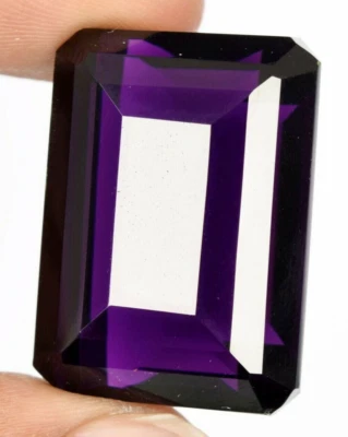 AAA+ Large Purple Amethyst 86.70 Ct. Emerald Cut Loose Gemstone 4 Ring & Pendant - Image 1 of 4