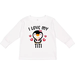 Inktastic I Love My Titi With Cute Penguin And Toddler Long Sleeve T-Shirt Day - Picture 1 of 7