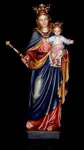 Geschnitzte Muttergottes mit Kind, Maria Königin, Madonna mit Kind Holz - Bild 1 von 2