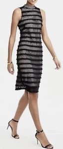 J. Crew Size 8 Black Fringy Lace Sheath Dress Style G1532 Womens NWT A26-08 - Picture 1 of 10