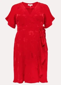 BNWT Studio8 by Phase Eight Red Jacquard Wrap Party Summer Dress Size 24 - Picture 1 of 18