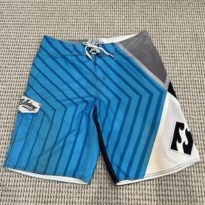 Billabong Boardshorts Mens 36 Blue Black White Andy Irons Surfer Quad Stretch - Picture 1 of 7