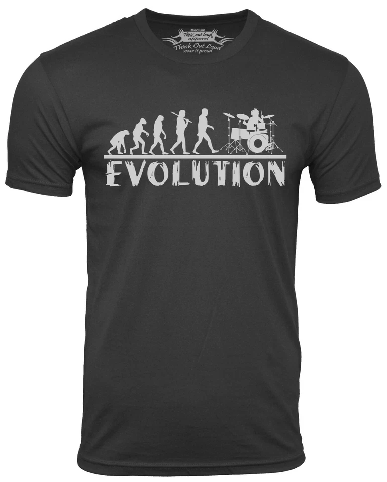 Camiseta Divertida Drummer Evolution Música Humor Batería Camiseta Foto 1 de 1