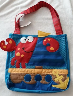 Bolsa de piscina de playa acolchada Stephen Joseph. Tema de velero cangrejo. Poliéster CVC 12x12 Foto 1 de 4