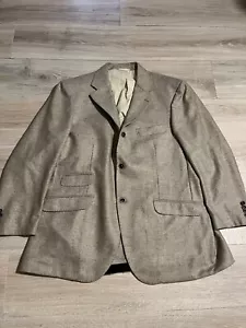 BRUNELLO CUCINELLI Camel Check Wool Cashmere Blend Tan Sport Coat 54 - Picture 1 of 14