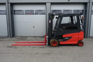 2017 Linde E35 3,5t Elektrostapler Seiten + Zinkenversteller Kabine Waage UVV - Bild 1 von 18