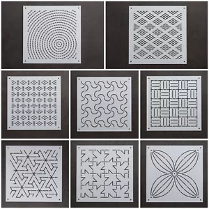 Plantillas Sashiko Patrones de bordado en H o Plantillas de acolchado Plantillas Sashiko - Imagen 1 de 18