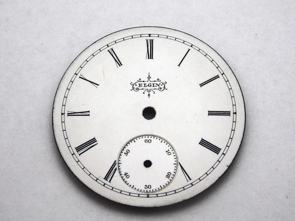 Reloj Elgin Vintage Dial para Relojes de Bolsillo Blanco 34mm Negro Número Romano Mrkrs Foto 1 de 1
