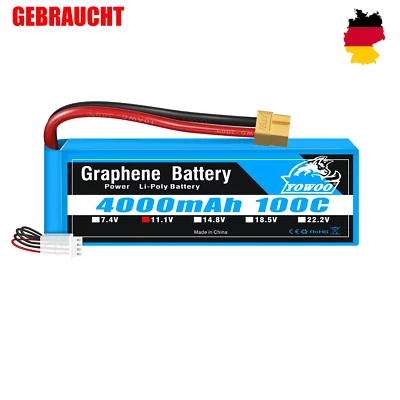 USED YOWOO 11,1V 3S 4000mAh Lipo Akku Batterie 100C XT60 Female für RC Auto LKW - Bild 1 von 2