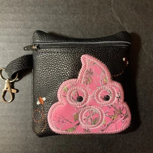 DOG POOP emoji BAG Dispenser Holder Handmade NEW Embroidered - Picture 1 of 2