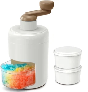 Manual Ice Shaver Portable Snow Cone Machine Shaved Ice Maker Ice Crusher with F - Picture 1 of 11