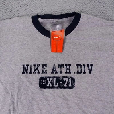 复古耐克衬衫男式中号灰色运动分部 1971 年美国制造 Deadstock — 第 1/4 张图片