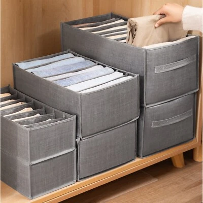 Closet Storage Box Drawer Organizer Folding Clothes Box T-Shirt Jeans Leggings - Image 1 of 4