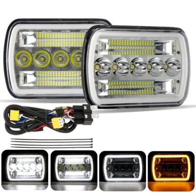 7x6" LED Healdlight H6054 Hi/Low Beam DRL+ H4 Relay Harness For Toyota Tacoma - Image 1 of 4