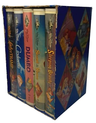 Walt Disney Classics VHS Black Diamond Box  Set Lady Dumbo Sleeping Beauty RARE - Image 1 of 4