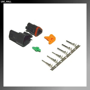 Deutsch DT 3-Pin Genuine Black Connector Kit 14-16AWG Stamped Contacts, USA - Bild 1 von 2