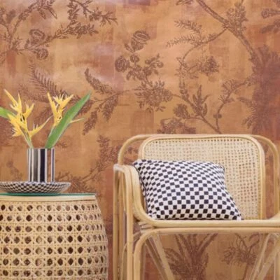 Ginger rust orange vintage Tapestry floral textured embossed Surface wallpaper - Image 1 of 4