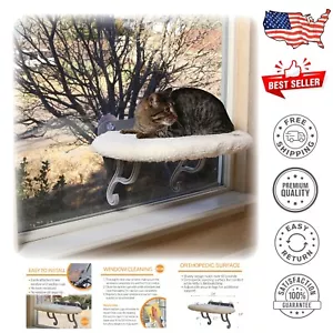 Universal Mount Cat Window Perch - Cozy Outdoor Viewing Sill, 24x14in - Picture 1 of 10