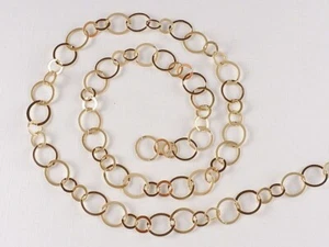 Y - Kette 925 Sterling Silber Halskette Kreise rosegold gold Gliederkette Neu - Bild 1 von 14