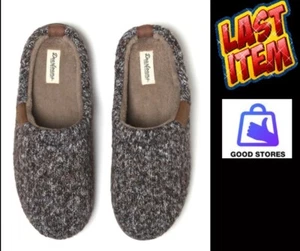 Zapatilla zueco tejido acanalado Dearfoams acogedora comodidad para hombre talla S 7-8 COLOR marrón NUEVO - Imagen 1 de 13