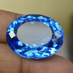 55.20 Ct Lab-Created Spinel Blue Flawless Oval Shape CERTIFIED Loose Gemstone - Picture 1 of 10
