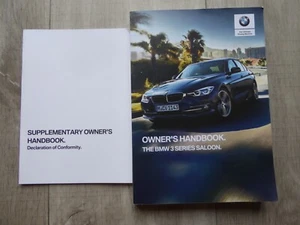 BMW 3 SERIES F30 SALOON 2018 HANDBOOK OWNERS MANUAL PRINT 2018 GENUINE - Picture 1 of 3