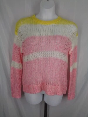 Suéter de punto abierto a rayas pastel Sundance talla mediana Foto 1 de 4