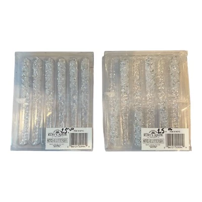 Lote de 2 enfeites de gelo com glitter Kurt Adler 6 peças por caixa conjunto H0710 novo - Imagem 1 de 4