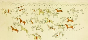 Inschrift auf einer Büffelhaut von der Ogallala Band of Dacotahs Missouri River - Bild 1 von 3
