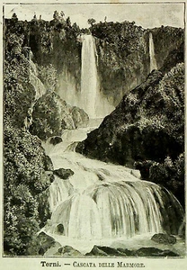 1891=TERNI,MARMORFÄLLE=UMBRIEN ITALIEN.Xilo+Passepartout.Ätna.Premoli - Bild 1 von 1