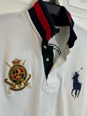 Polo Ralph Lauren Men’s Rugby Polo Shirt XL White Big Pony Crest Y2K 2000s Era - Image 1 of 4