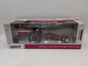 1/16 Ertl Farm Toy Farmall 560 Tractor With Plow Set - Picture 1 of 4
