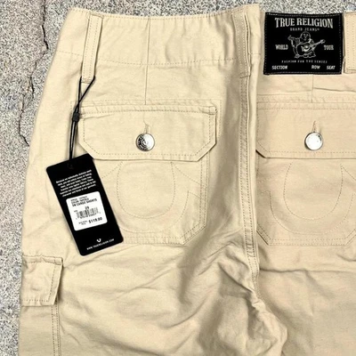 NWT True Religion Tan Khaki Cargo Shorts Size 29x12 - Image 1 of 4
