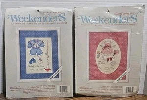 Birth Sampler Weekenders Cross Stitch Kit Lot Girl Boy Includes Mat NEW - Picture 1 of 6