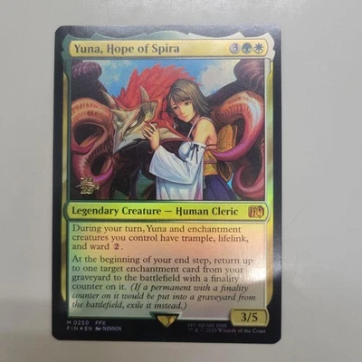 Yuna Foil Stamp Error Card MTG Spiras Hope Prerelease English Rare - Image 1 of 4