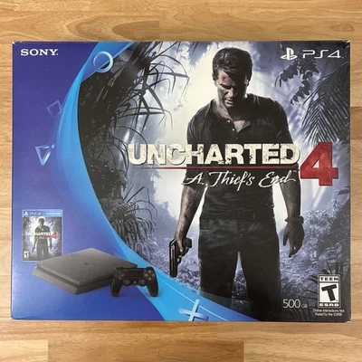 Sony PlayStation 4 PS4 Slim 500GB Console w/ Uncharted 4 Video Game CUH-2015A - Image 1 of 4