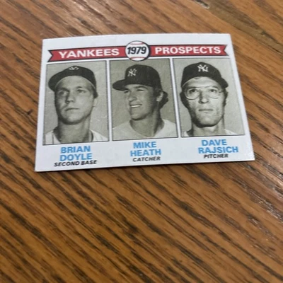 1979 Topps Yankees Prospects - Brian Doyle/Mike Heath/Dave Rajsich RC New York - Image 1 of 2