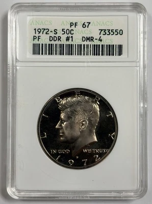 1972-S Kennedy Proof Half Dollar ANACS  PF67  - Vintage Soapbox *DDR-001 DMR-4* - Image 1 of 2
